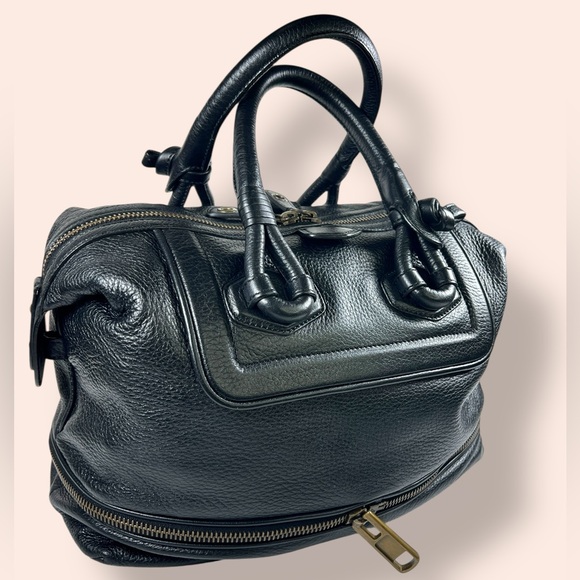 Derek Lam Black Leather Y2K Top Handle Satchel Handbag - Picture 8 of 12